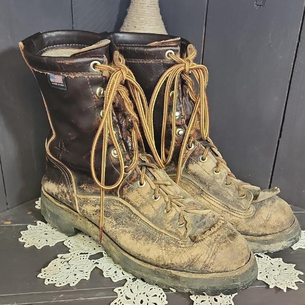 Danner Dark Brown Rain Froest 8" Leather Footwear Size 8